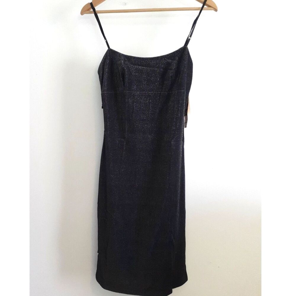 City Triangles Spaghetti Straps Body-con Metallic Shimmer Cocktail Dress S NWT